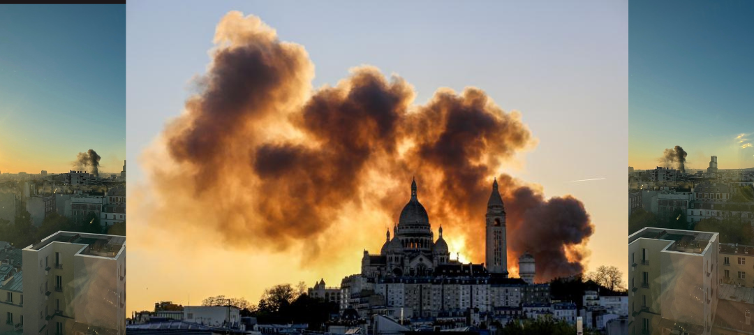 París bajo humo: un gran incendio oscurece el cielo de la ciudad luz