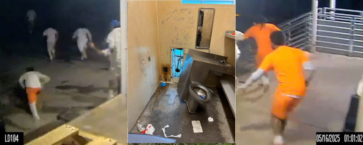 Fuga en Nueva Orleans: Diez reos escapan por celda adaptada y dejan mensaje burlón