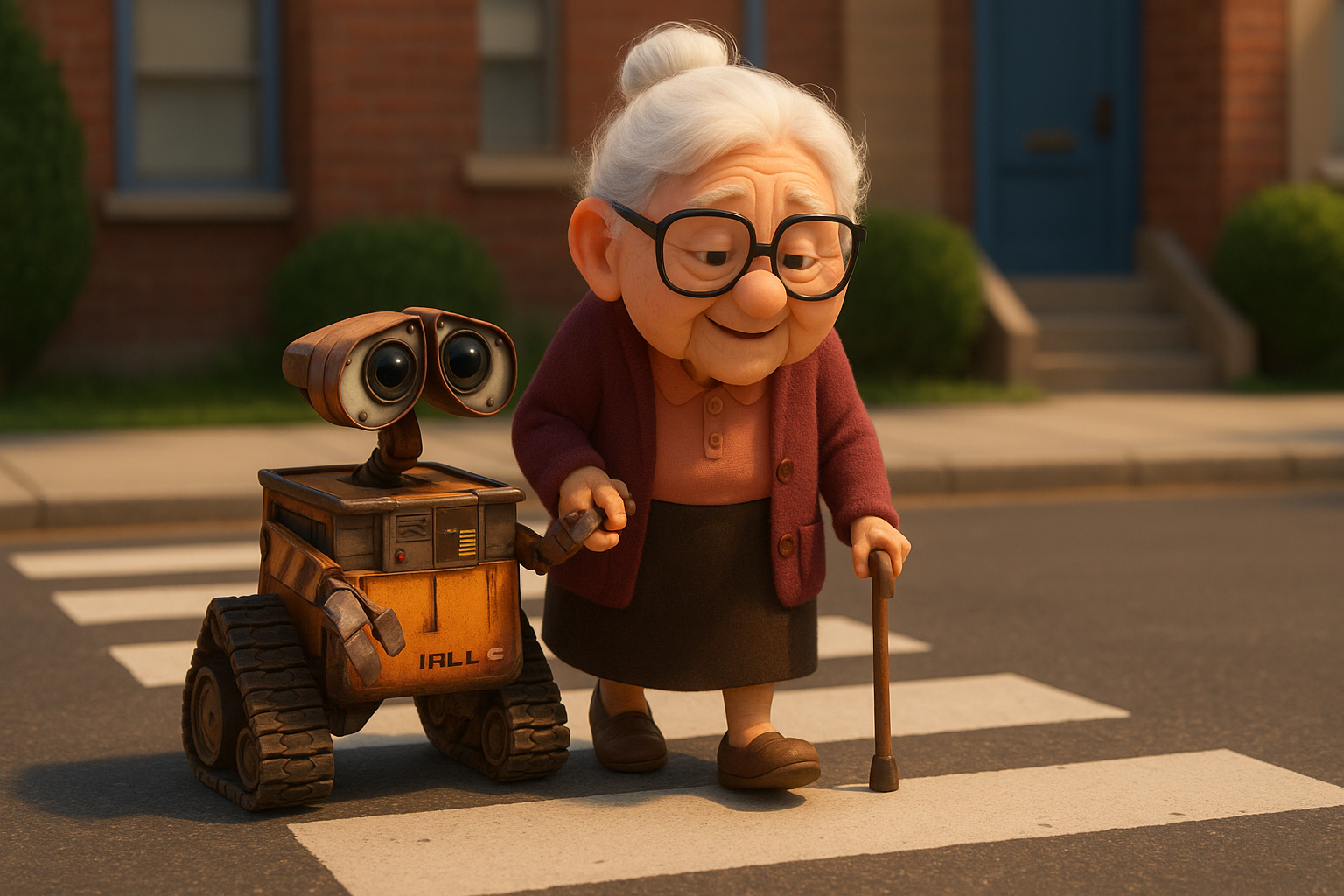 viejita con robot